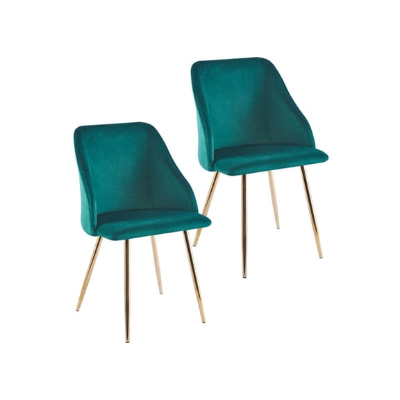 Porthos Home Pema Dining Chairs, Velvet, Gold Chrome Legs (Set of 2)