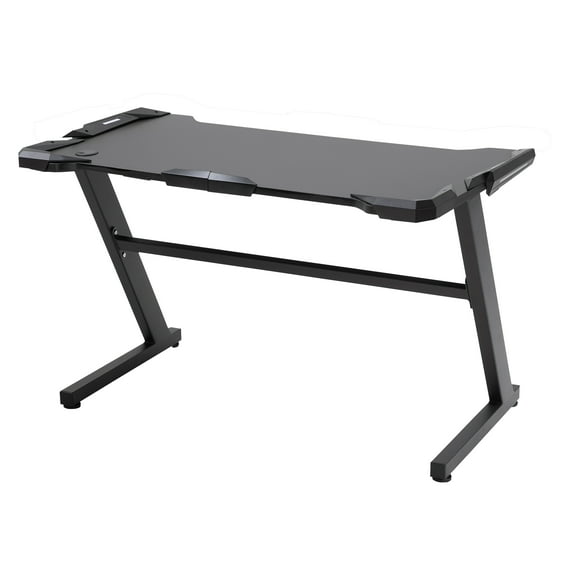 Porthos Home Quico Desk, Carbon Fiber Top and Z-shaped Iron Legs