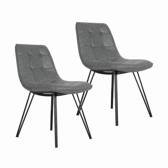 Porthos Home Rai Armless Dining Chairs, PU Leather Upholstery (Set Of 2)