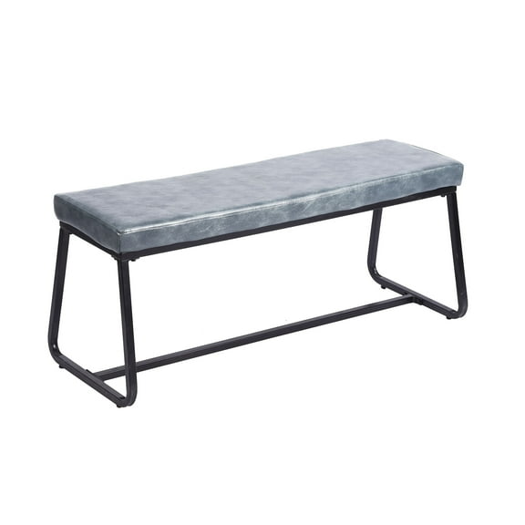 Porthos Home Reiji Entryway Bench, PU Leather Upholstery, Iron Legs