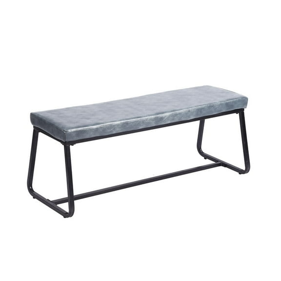 Porthos Home Remy Entryway Bench, PU Leather Upholstery, Iron Legs