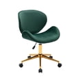 thumbnail image 1 of Porthos Home  Rudi Office Chair, PU or Fabric or Velvet Upholstery, Chrome Legs Green Velvet, 1 of 5