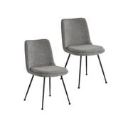 Porthos Home Soren Dining Chairs Set of 2 in Stylish Fabric Upholstery, Armless Shell Back Design and Durable Powder Coated Steel Legs and Floor Protectors, for Dining Rooms and Kitchens of All Sizes