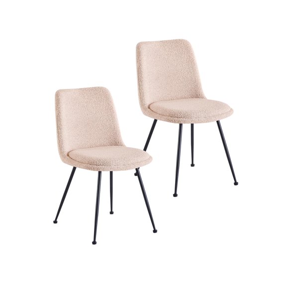 Porthos Home Soren Dining Chairs Set of 2 in Stylish Fabric Upholstery, Armless Shell Back Design and Durable Powder Coated Steel Legs and Floor Protectors, for Dining Rooms and Kitchens of All Sizes