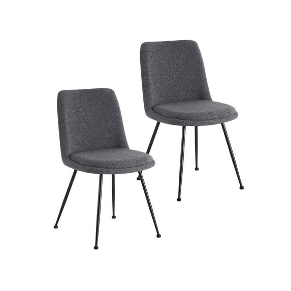 Porthos Home Soren Dining Chairs Set of 2 in Stylish Fabric Upholstery, Armless Shell Back Design and Durable Powder Coated Steel Legs and Floor Protectors, for Dining Rooms and Kitchens of All Sizes