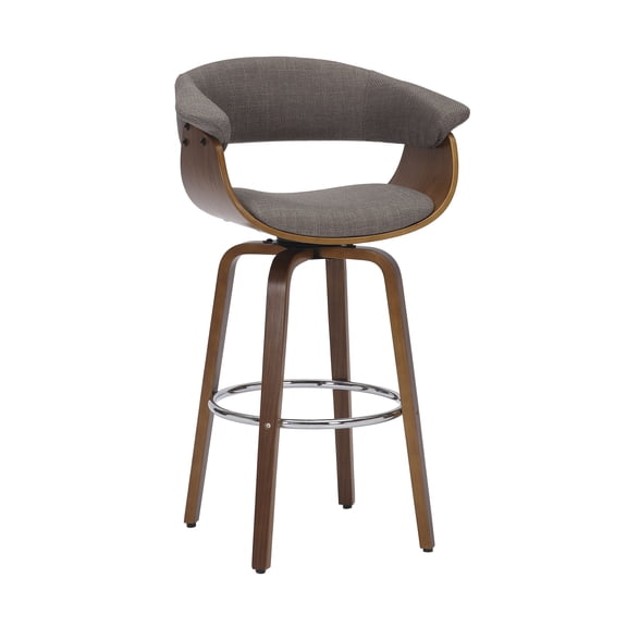Porthos Home Swivel Bar Stool, Curved Back/Seat, Fabric Upholstery