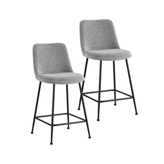 Porthos Home Teo Fabric Armless Counter Stools with Steel Legs (Set of 2)
