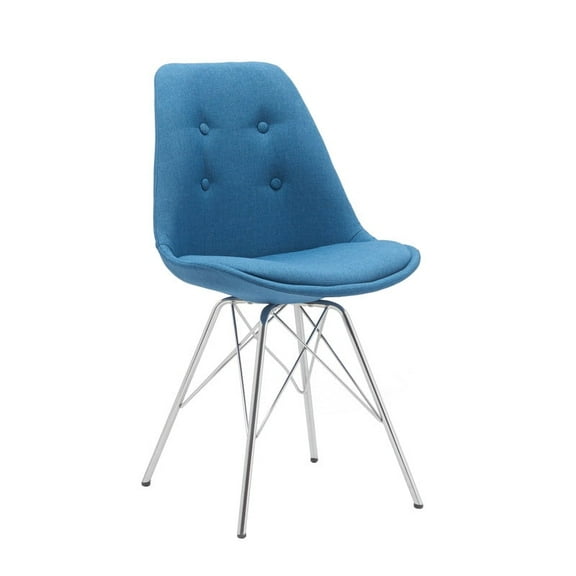 Porthos Home Upholstered Dining Chair with Chrome Metal Legs