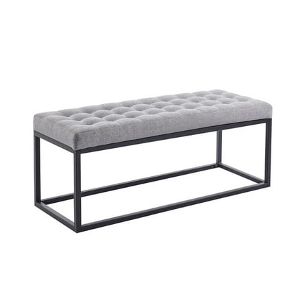 Porthos Home Vera Fabric Bench with Steel Base