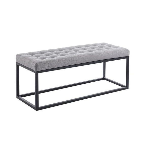 Porthos Home Vera Fabric Bench with Steel Base