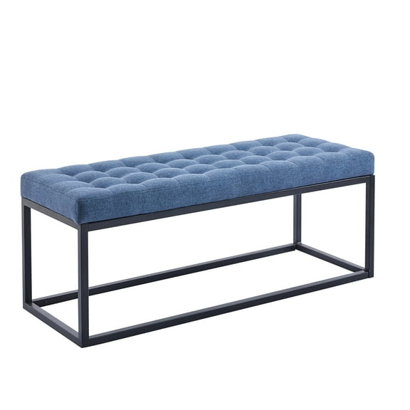 Porthos Home Vera Fabric Bench with Steel Base