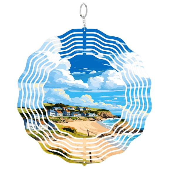 Porthtowan Beach 3D Wind Spinner Cornwall Surf Garden Decor