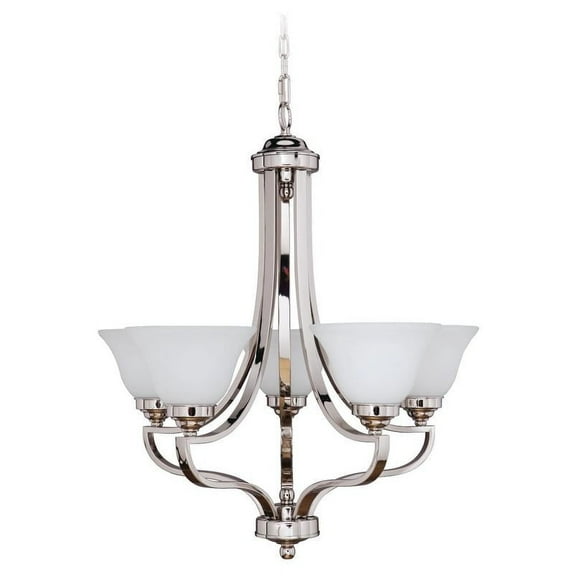 Portia 5 Light Chandelier in Polished Nickel by Craftmade 9827PLN5 in Nickel Finish