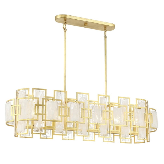 Portia 6-Light Linear Chandelier in True Gold