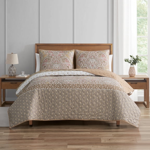 Portico 3 Piece Full/Queen Quilt Set