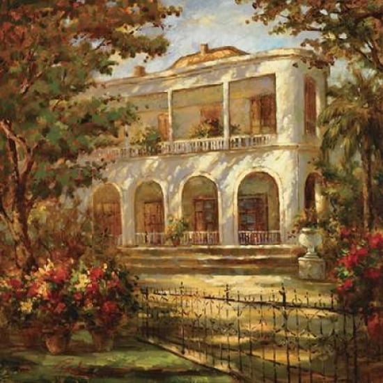 Portico at Sunset Canvas Art - Bolo (24 x 24)