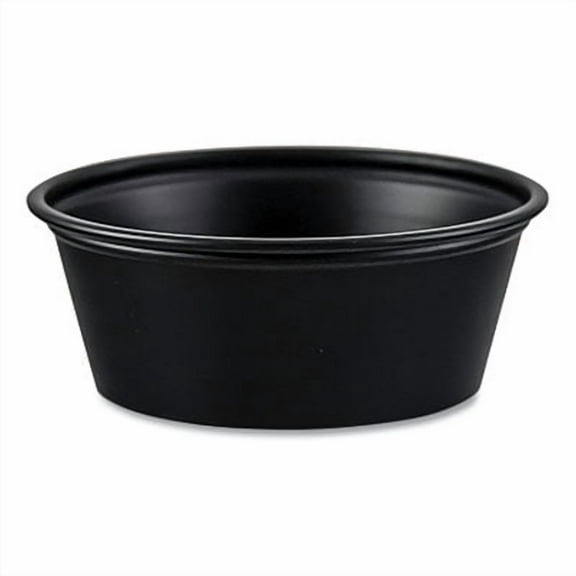 Portion Containers, Polystyrene, 1.5 oz, Black, 250/Bag, 10 Bags/Carton