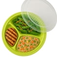 thumbnail image 1 of Portion Control Lunch Container with Lid – Travel Food Storage for Meal Prep,Bento Box Style,Divided Microwave Safe Dish (Set of 3), 1 of 7