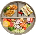 thumbnail image 1 of Portion Control Plate For Adults Weight Loss, Round Bariatric Portion Control Plate, Reusable Wheat Straw Divided Plate With 3 Compartments, Dishwasher & Microwave Safe (1 Pc), 1 of 7