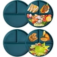 thumbnail image 1 of Portion Control Plate For Adults Weight Loss, Round Bariatric Portion Control Plate, Reusable Wheat Straw Divided Plate With 3 Compartments, Dishwasher & Microwave Safe (4 Pcs), 1 of 7