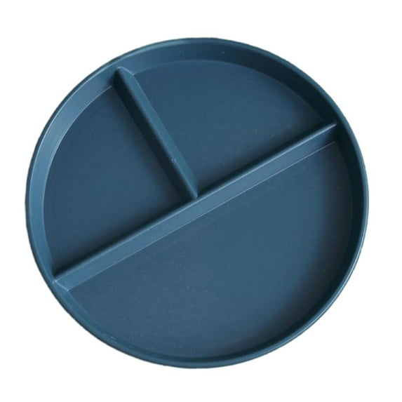 Portion Control Plate for Balanced Eating, 9" Unbreakable Divided Plates,3 Compartment Plates, Reusable Plates,Weight Loss, BPA Free for Adults, Deep Blue