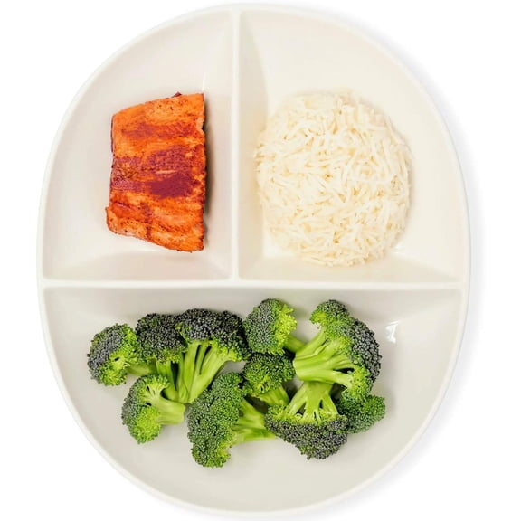 Portion Control Plate (PORCELAIN) for Adults for Healthy Diet
