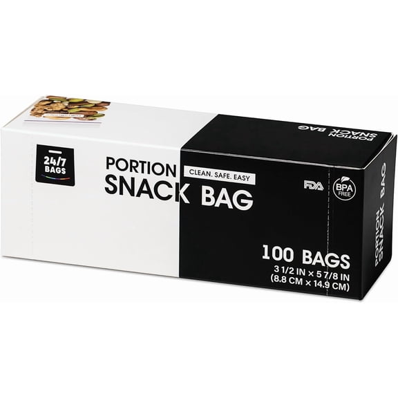 - Portion Control Storage Bags, 100 Count, Resealable, Easy Macros, 1 Full Cup with Measurement Lines, BPA-Free, Nuts, Sweets, Supplements & More