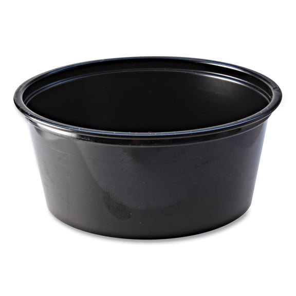 Portion Cups, 3.25 oz, Black, 125/Sleeve, 20 Sleeves/Carton | Bundle of 2 Cartons