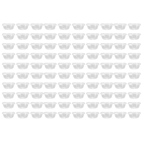 Portion Cups with Lids (1 2 3 4 Ounces, 100 Pack) | Disposable Plastic Cups for Meal Prep, Portion Control, Salad Dressing, & Medicine | Small Plastic Condiment Container