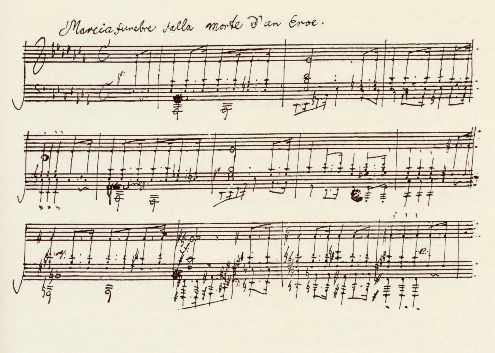 Portion Of The Ms Of Ludwig Van Beethovens A Flat Major Sonata Op 26 Canvas Art - Ken Welsh Design Pics (34 x 24)
