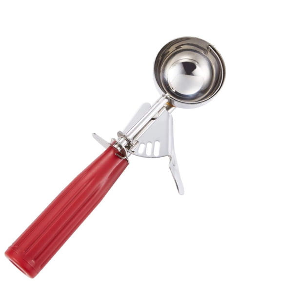 Portion Scoop - #8 (4 oz) - Disher, Large Ice Cream Scoop with Trigger, Cookie Scoop, Food Scoop, Muffin Scoop - Portion Control - 18/8 Stainless Steel, Grey Handle