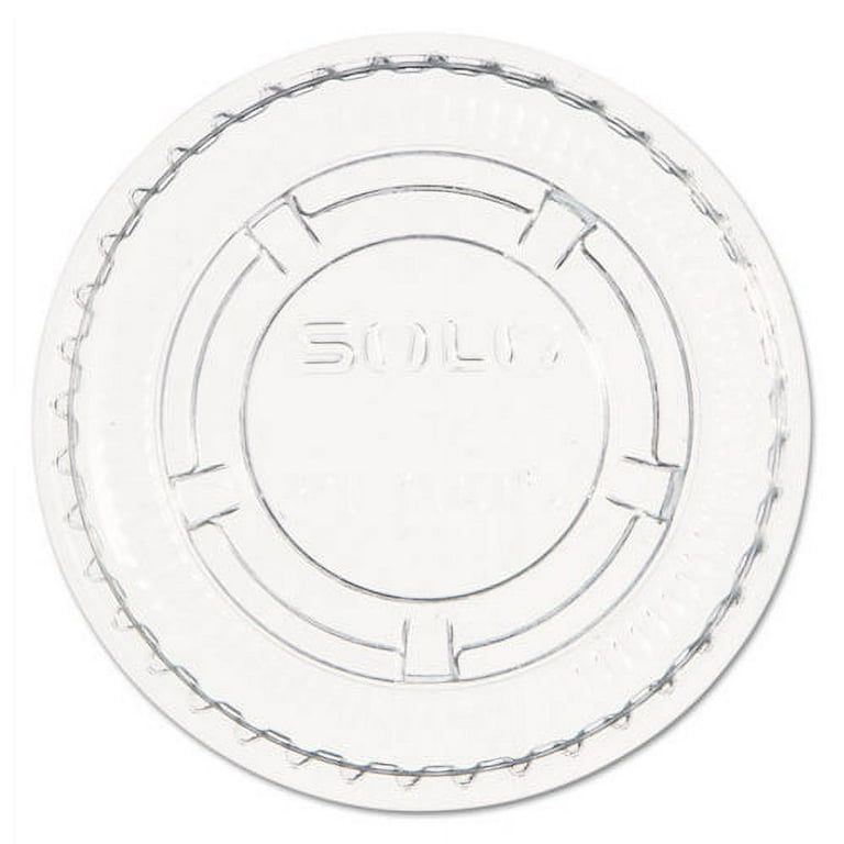 Portion/Souffle Cup Lids, Fits 0.5 oz to 1 oz Cups, PET, Clear, 125 Pack, 20 Packs/Carton Portion/Souffle Cup Lids, Fits 0.5 oz to 1 oz Cups, PET, Clear, 125 Pack, 20 Packs/Carton