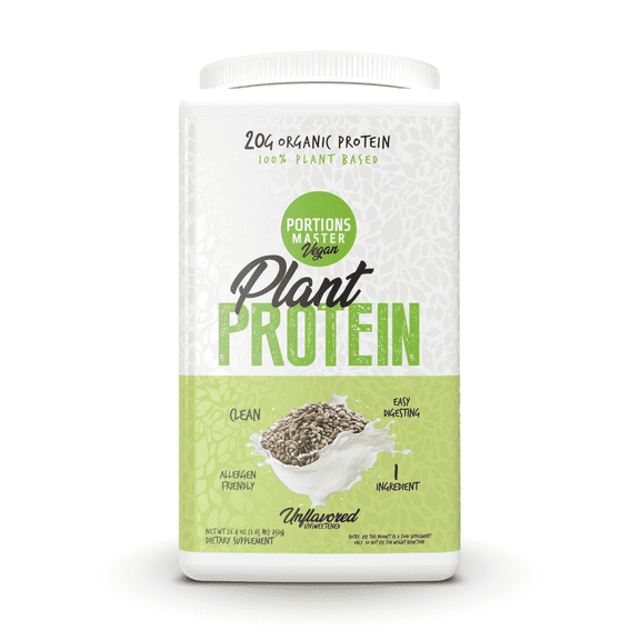 Portions Master Plant Protein Powder, Vegan, Gluten-Free, Dairy-Free (Unflavored 750g)