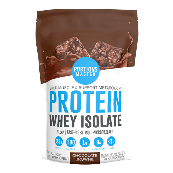 Portions Master Whey Protein Powder Supplement - Chocolate - 2 lbs