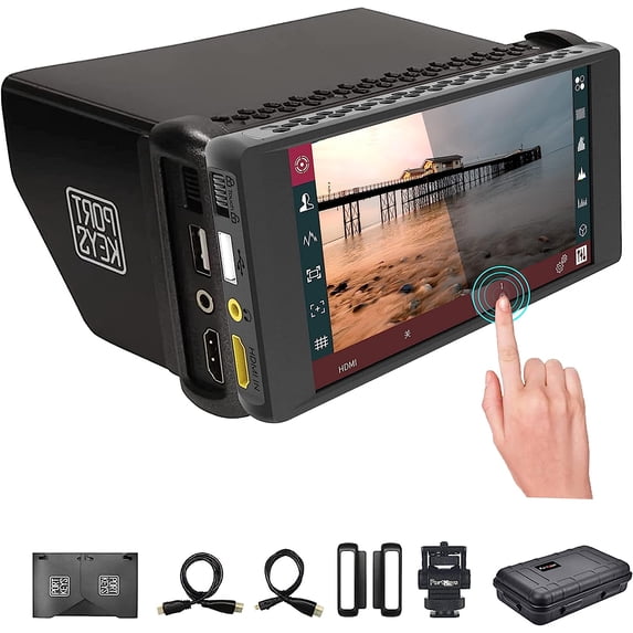 Portkeys 5.2" 4K Touchscreen Video Monitor Display, Accessories Included, Black, PT6