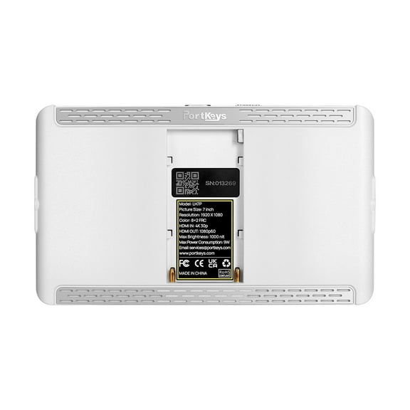 Portkeys LH7P 7" Full HD High-Bright Touchscreen Monitor with Wireless Camera Control, Supports 4K HDMI, White