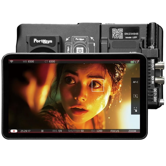 Portkeys LS7P 7" Full HD Touchscreen On-Camera Monitor, Supports 4K HDMI, Black