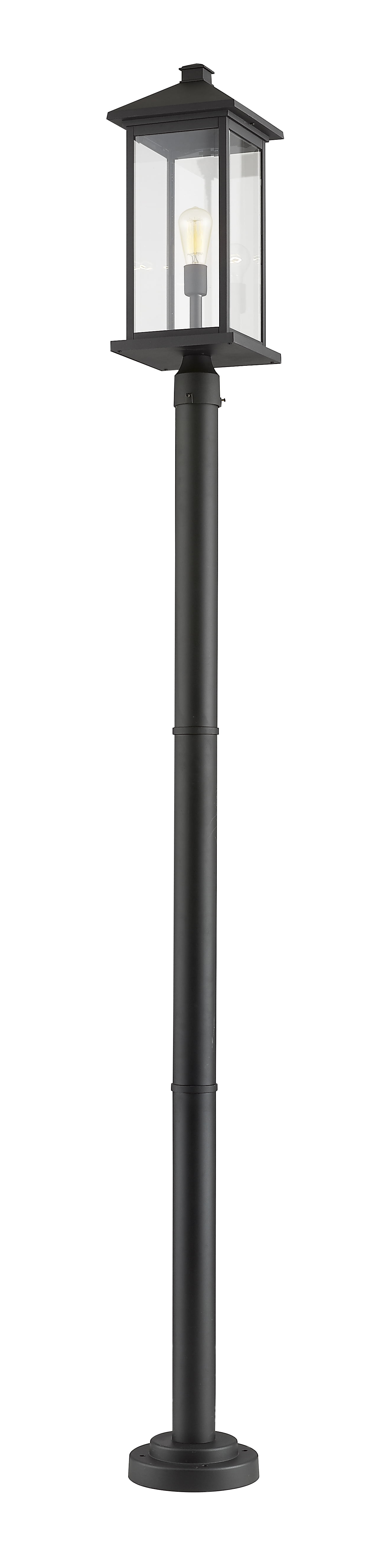 Portland 1 Light Outdoor Post Mounted Fixture Clear Beveled