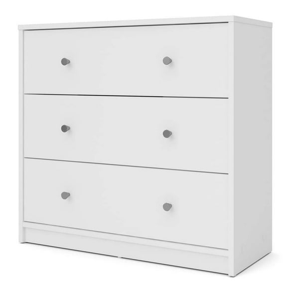 Portland 3-Drawer White Chest of Drawers