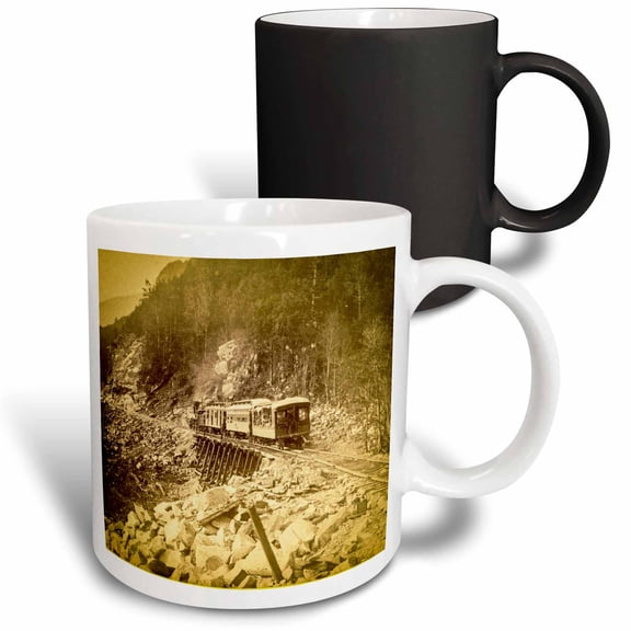 3drose, Portland and Ogdensburg Railroad Train on Trestle White Mountains, 11oz Magic Transforming Mug