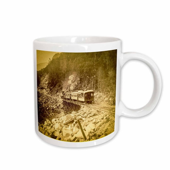 3drose, Portland and Ogdensburg Railroad Train on Trestle White Mountains, 15oz Mug