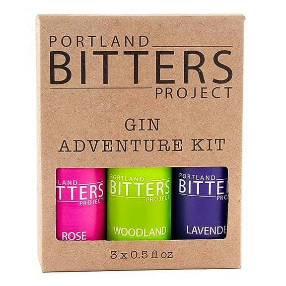 Portland Bitters Project Gin Adventure Kit Concentrated Bitters with Layered Flavors Made from Organic, Wild Crafted, Therapeutic Grade Whole Botanicals to Elevate Drinks & Cocktails 1.5 fl oz