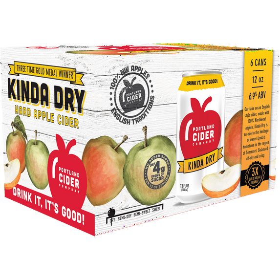 Portland Cider Kinda Dry, 6 Pack 12 fl oz Aluminum Cans, 6.9% ABV, Craft Beer