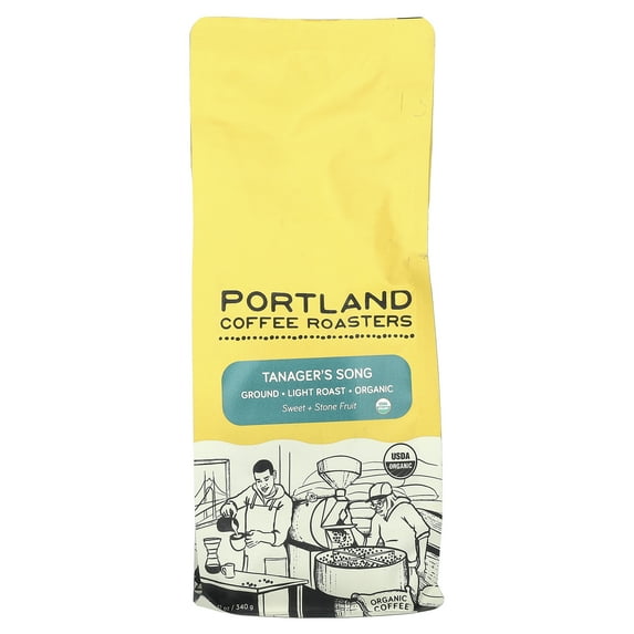 Portland Coffee Roasters Organic Coffee, Ground, Light Roast, Tanager's Song, 12 oz (340 g)