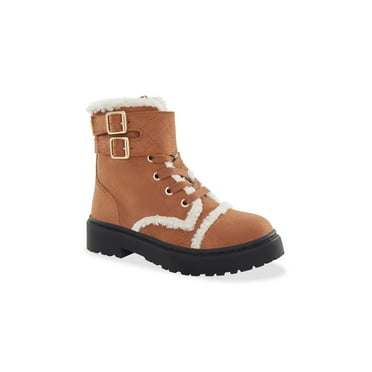 Portland Company Little & Big Girl Blaze Faux Fur Trim Combat Boot