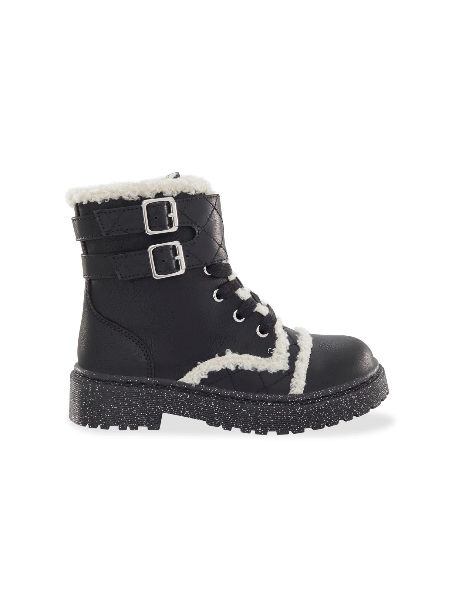 Portland Company Little & Big Girl Blaze Faux Fur Trim Combat Boot