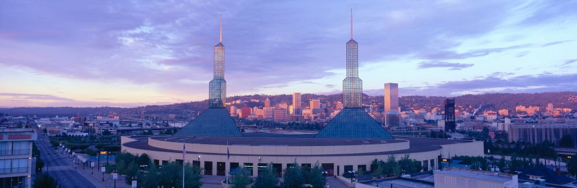 Portland Convention Center Sunrise Oregon Canvas Art - Panoramic Images (27 x 9)