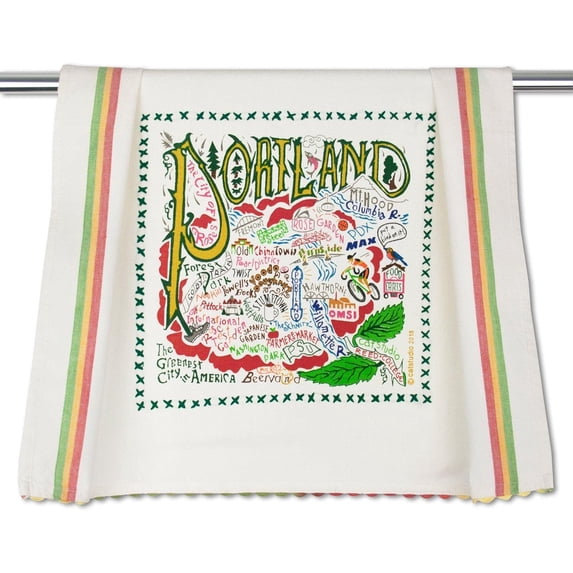Portland Dish Towel - U.S. City Souvenir Kitchen and Hand Towel, Perfect Tea Towels for Lovers, Travel Souvenir, Housewarming Gifts, Couple Gifts