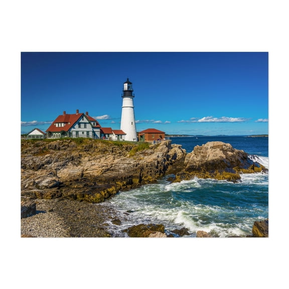 Portland Head Lighthouse 01 - Portland Maine Photography Lighthouse Coast Ocean Coastal Landscape Scenic Travel Poster Unframed Wall Art Print 4 x 6 inches
