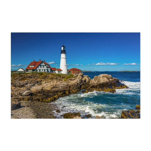 Portland Head Lighthouse 01 - Portland Maine Photography Unframed Wall Art Print 5 x 7 inches